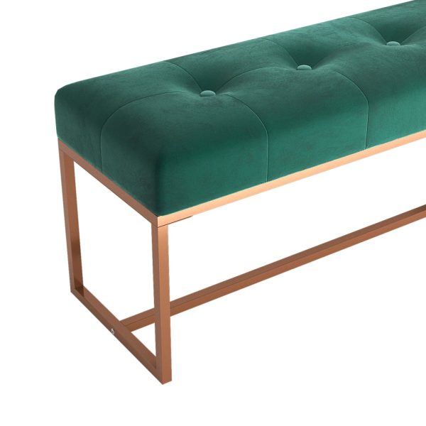 Panca Verde Scuro 110x36x45 Cm In Velluto - Image 5