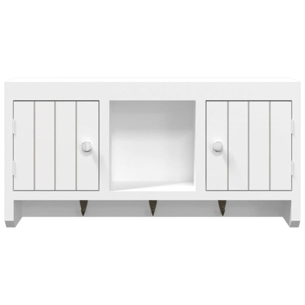 Armadietto Per Chiavi Bianco 40x8,5x20 Cm In Legno E Acciaio - Image 5
