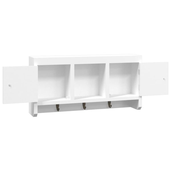Armadietto Per Chiavi Bianco 40x8,5x20 Cm In Legno E Acciaio - Image 6