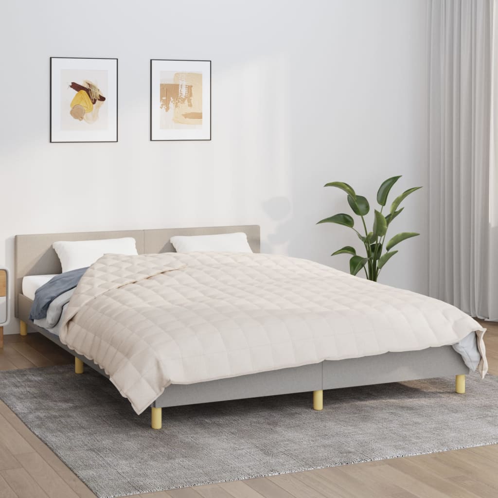Coperta Ponderata Crema Chiaro 200x200 Cm 9 Kg Tessuto