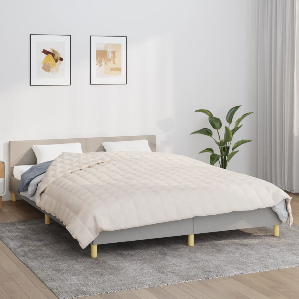 Coperta Ponderata Crema Chiaro 220x235 Cm 11 Kg Tessuto