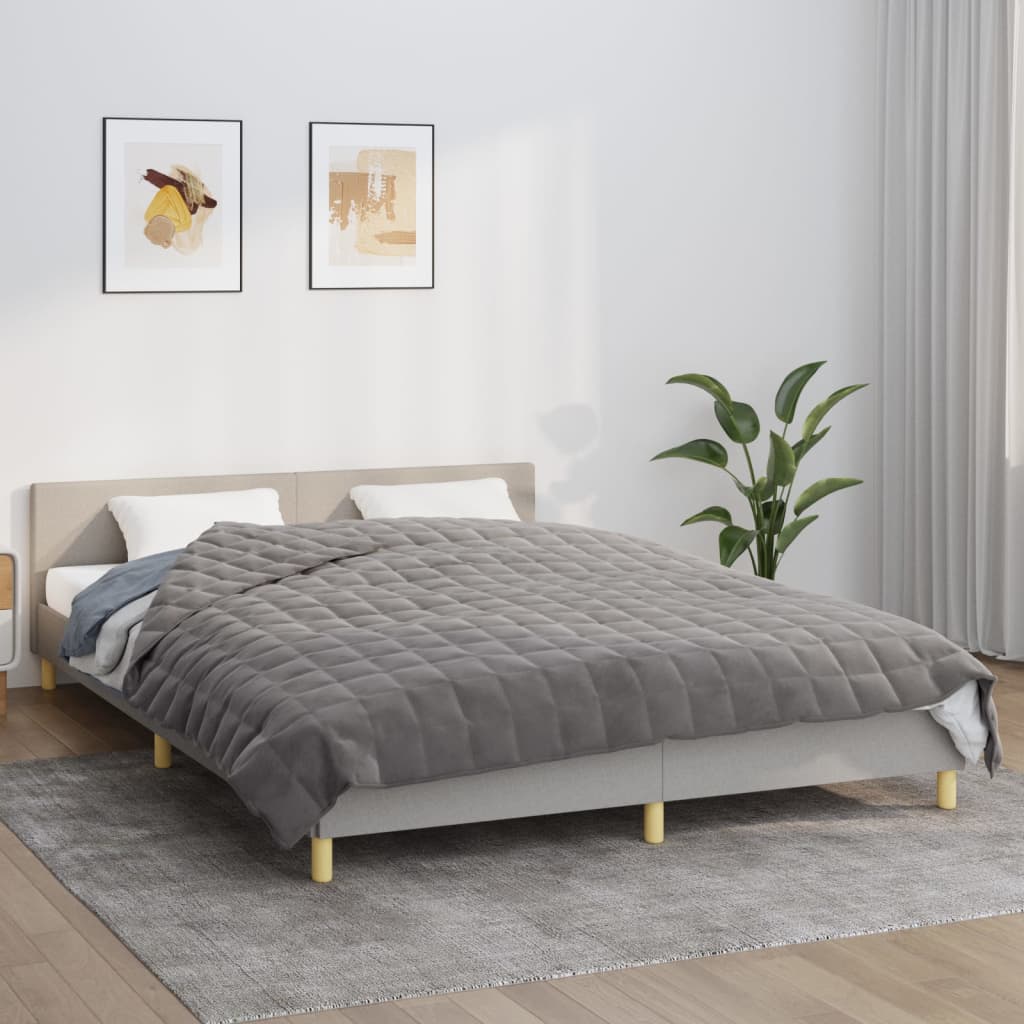 Coperta Ponderata Grigia 200x225 Cm 9 Kg Tessuto