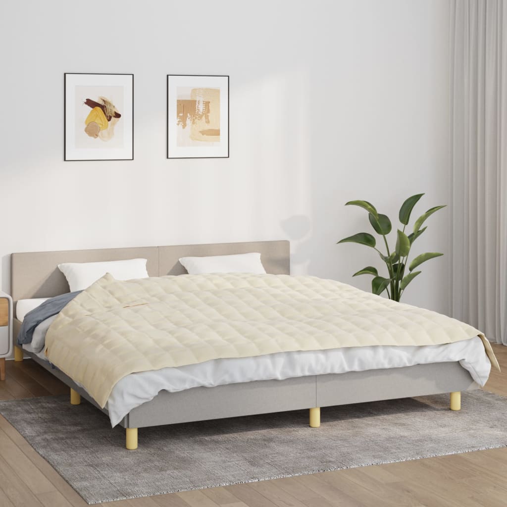 Coperta Ponderata Crema Chiaro 155x220 Cm 7 Kg Tessuto