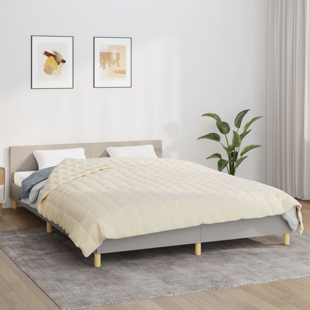 Coperta Ponderata Crema Chiaro 220x235 Cm 15 Kg Tessuto