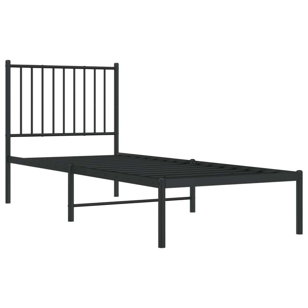 Giroletto Con Testiera In Metallo Nero 80x200 cm - Image 3