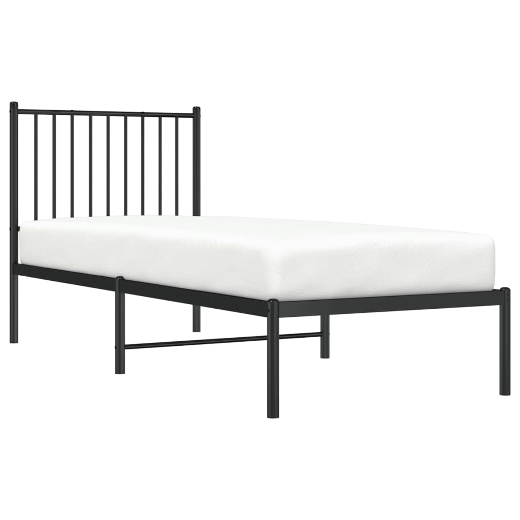 Giroletto Con Testiera In Metallo Nero 80x200 cm - Image 4