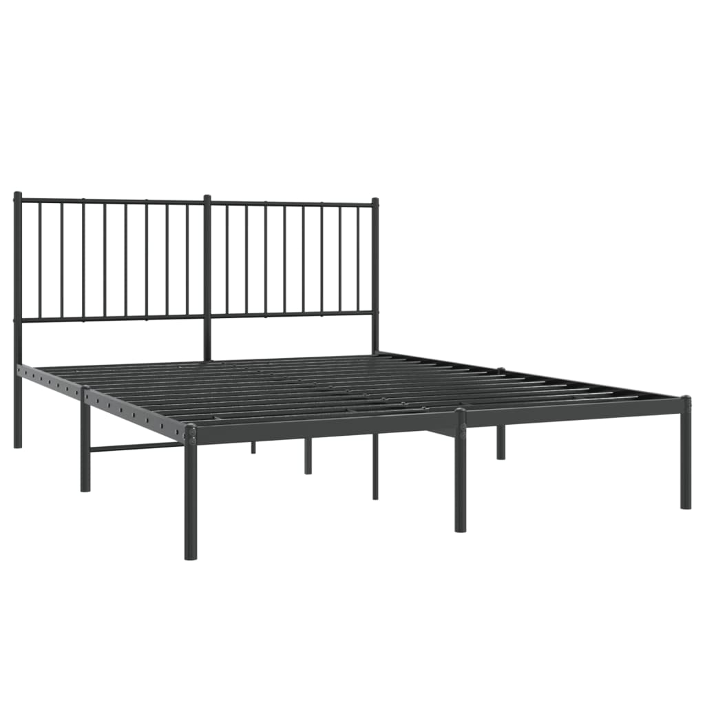 Giroletto Con Testiera In Metallo Nero 140x190 cm - Image 3