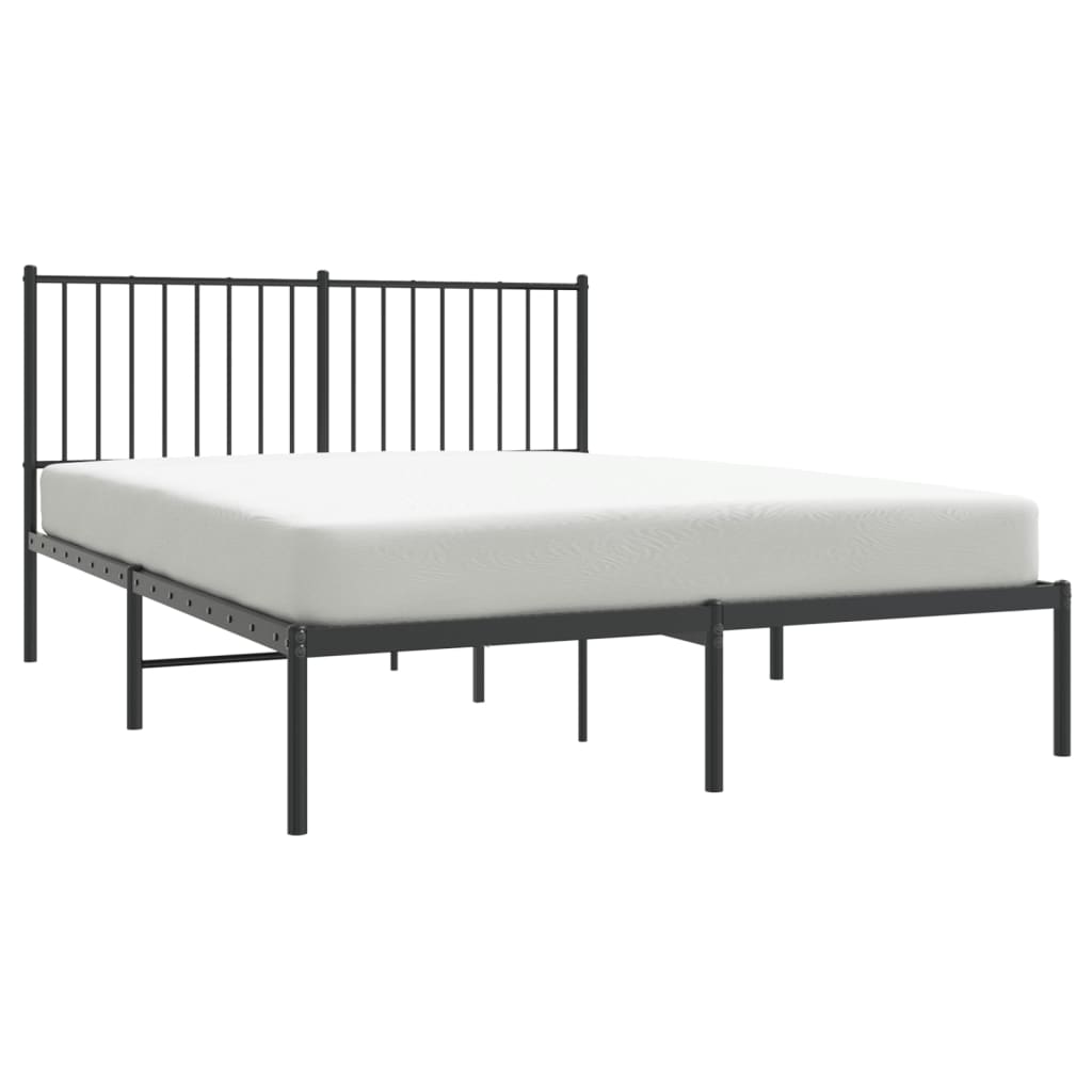 Giroletto Con Testiera In Metallo Nero 140x190 cm - Image 4