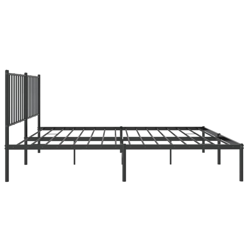 Giroletto Con Testiera In Metallo Nero 140x200 cm - Image 6