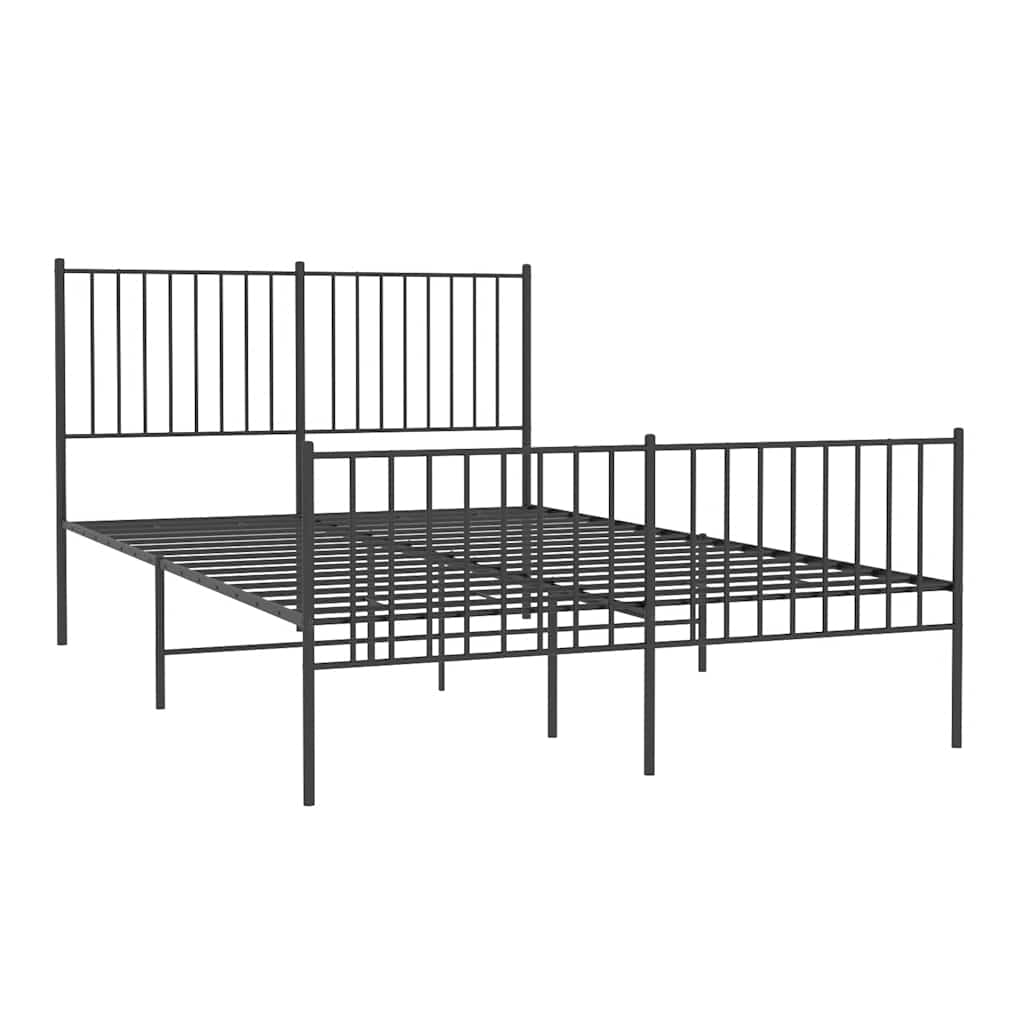 Giroletto Con Testiera E Pediera Metallo Nero 135x190 cm - Image 3