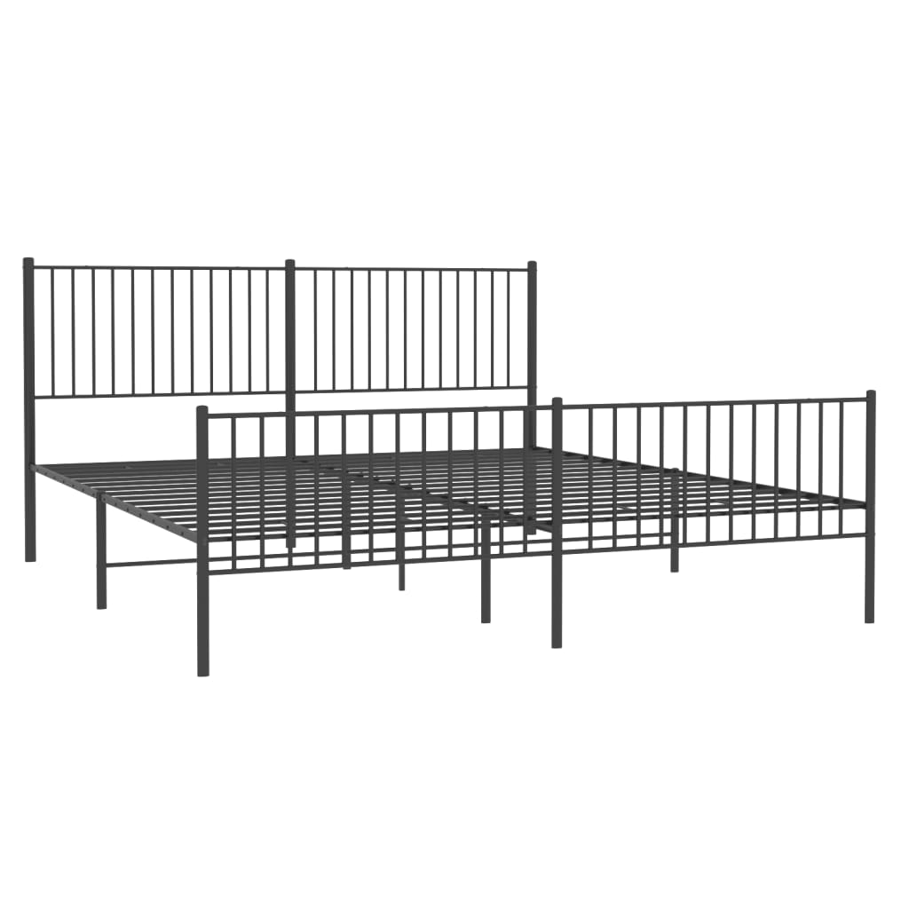 Giroletto Con Testiera E Pediera Metallo Nero 200x200 cm - Image 3
