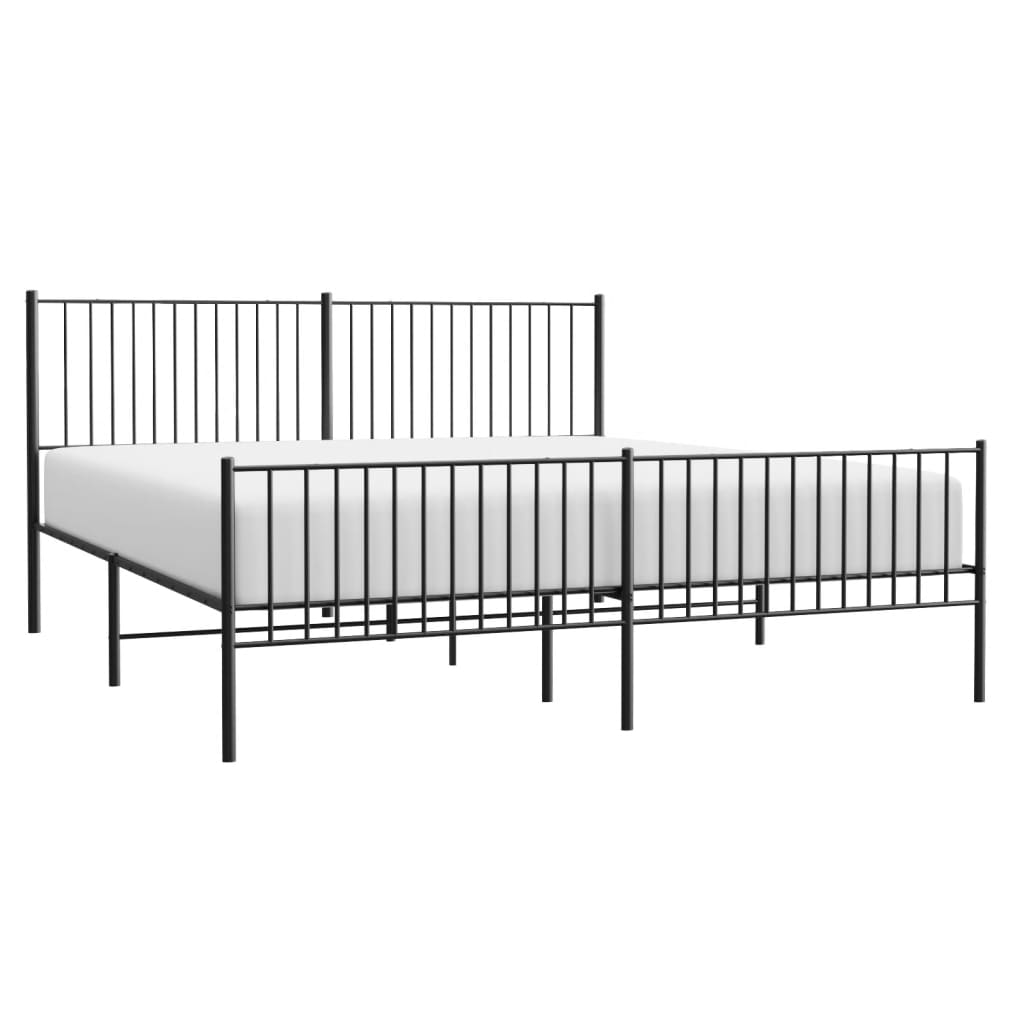 Giroletto Con Testiera E Pediera Metallo Nero 200x200 cm - Image 4
