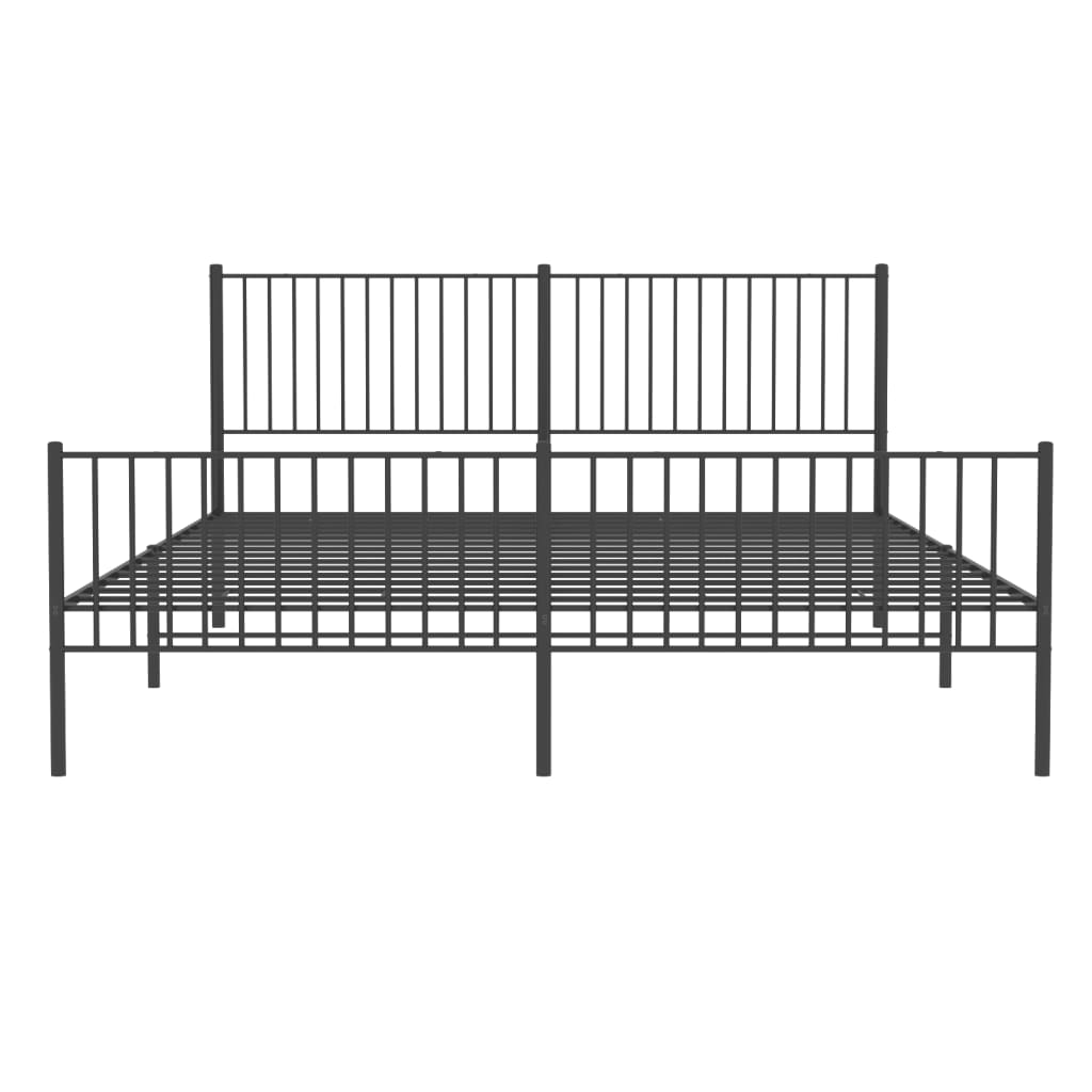 Giroletto Con Testiera E Pediera Metallo Nero 200x200 cm - Image 5