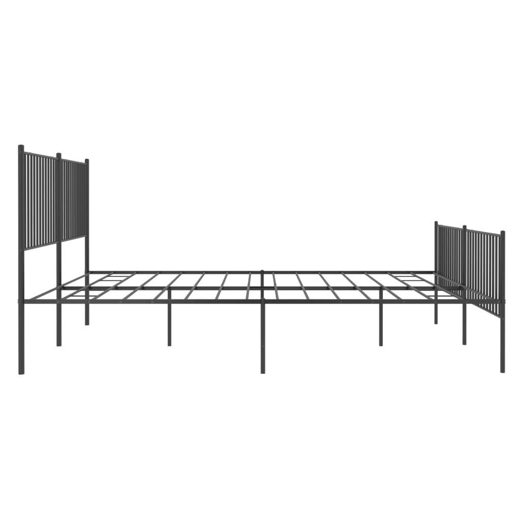 Giroletto Con Testiera E Pediera Metallo Nero 200x200 cm - Image 6