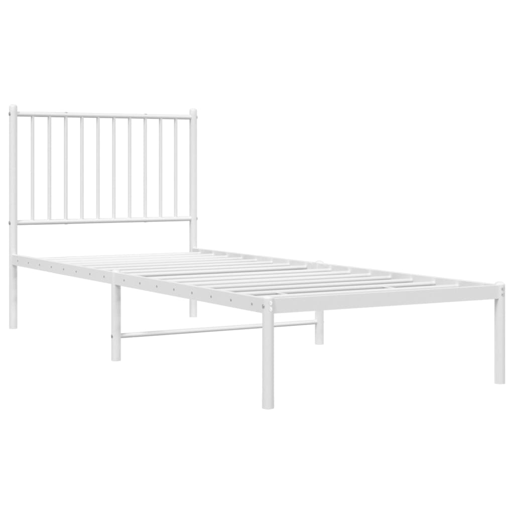 Giroletto Con Testiera Metallo Bianco 80x200 cm - Image 3