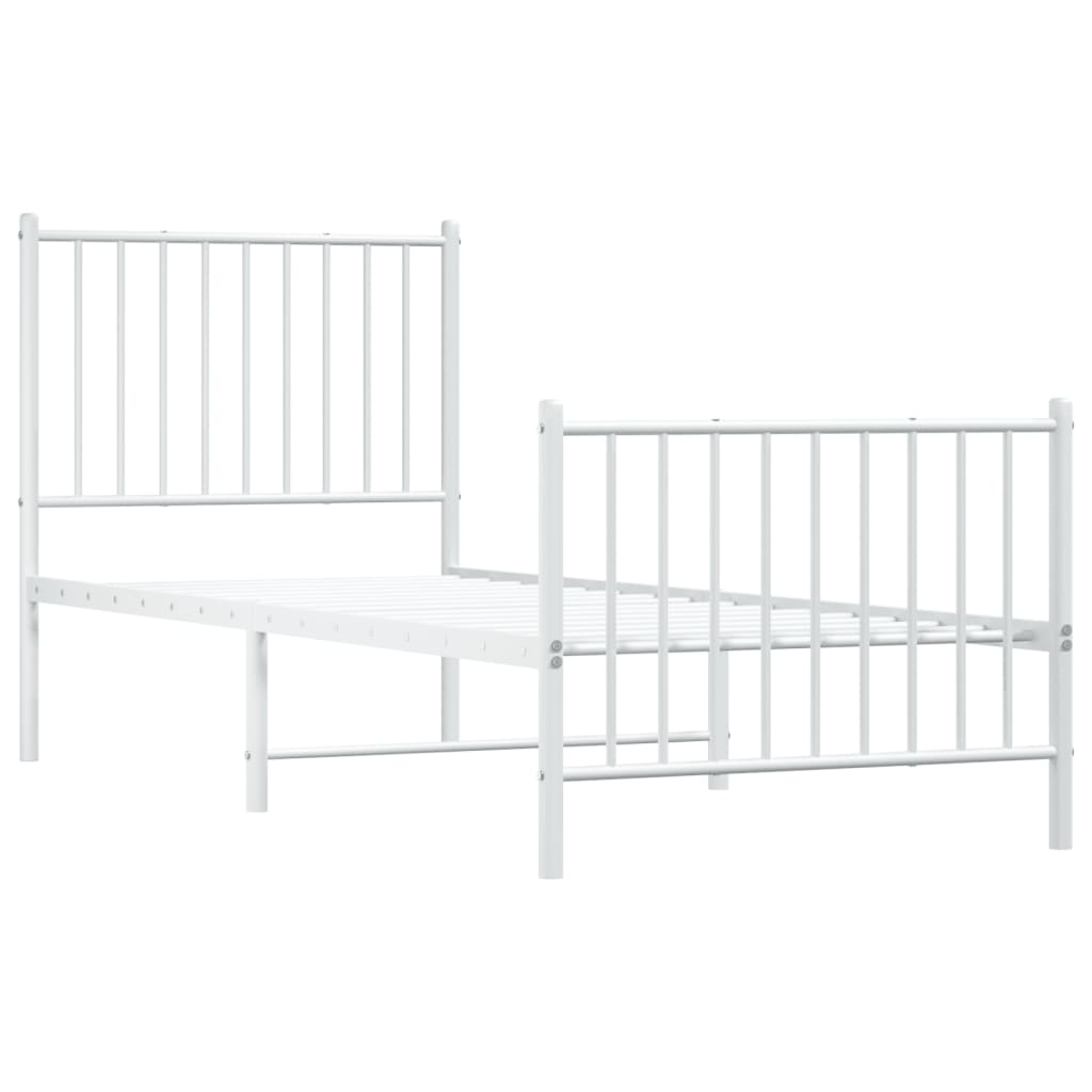 Giroletto Con Testiera E Pediera Metallo Bianco 80x200 cm - Image 3