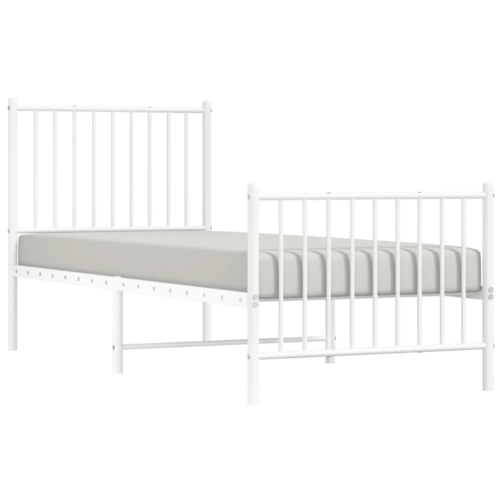 Giroletto Con Testiera E Pediera Metallo Bianco 80x200 cm - Image 4
