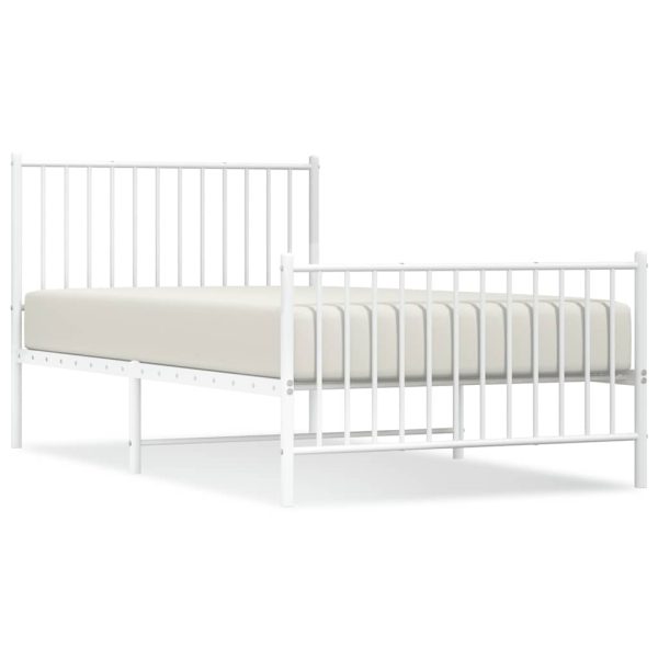 Giroletto Con Testiera E Pediera Metallo Bianco 100x190 cm - Image 2