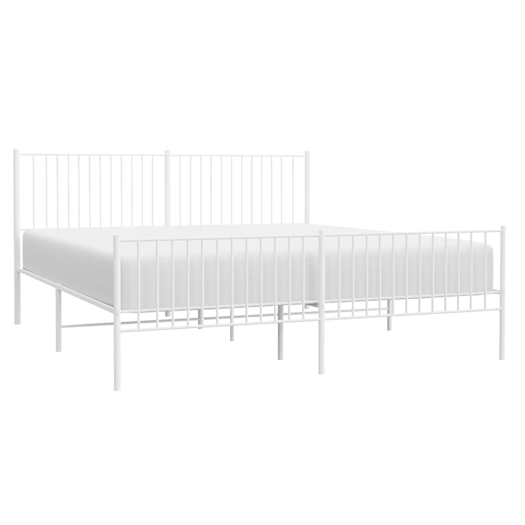 Giroletto Con Testiera E Pediera Metallo Bianco 193x203 cm - Image 5