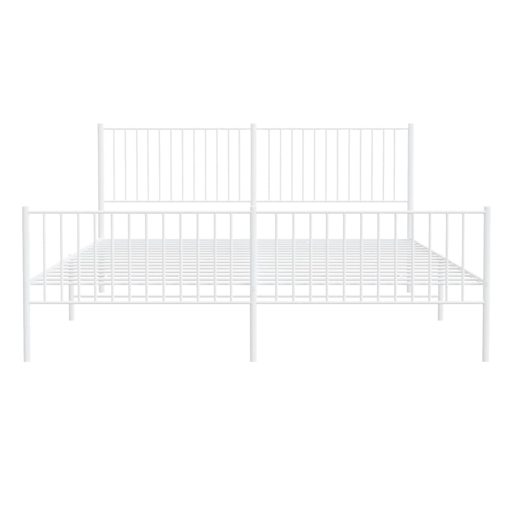 Giroletto Con Testiera E Pediera Metallo Bianco 193x203 cm - Image 6