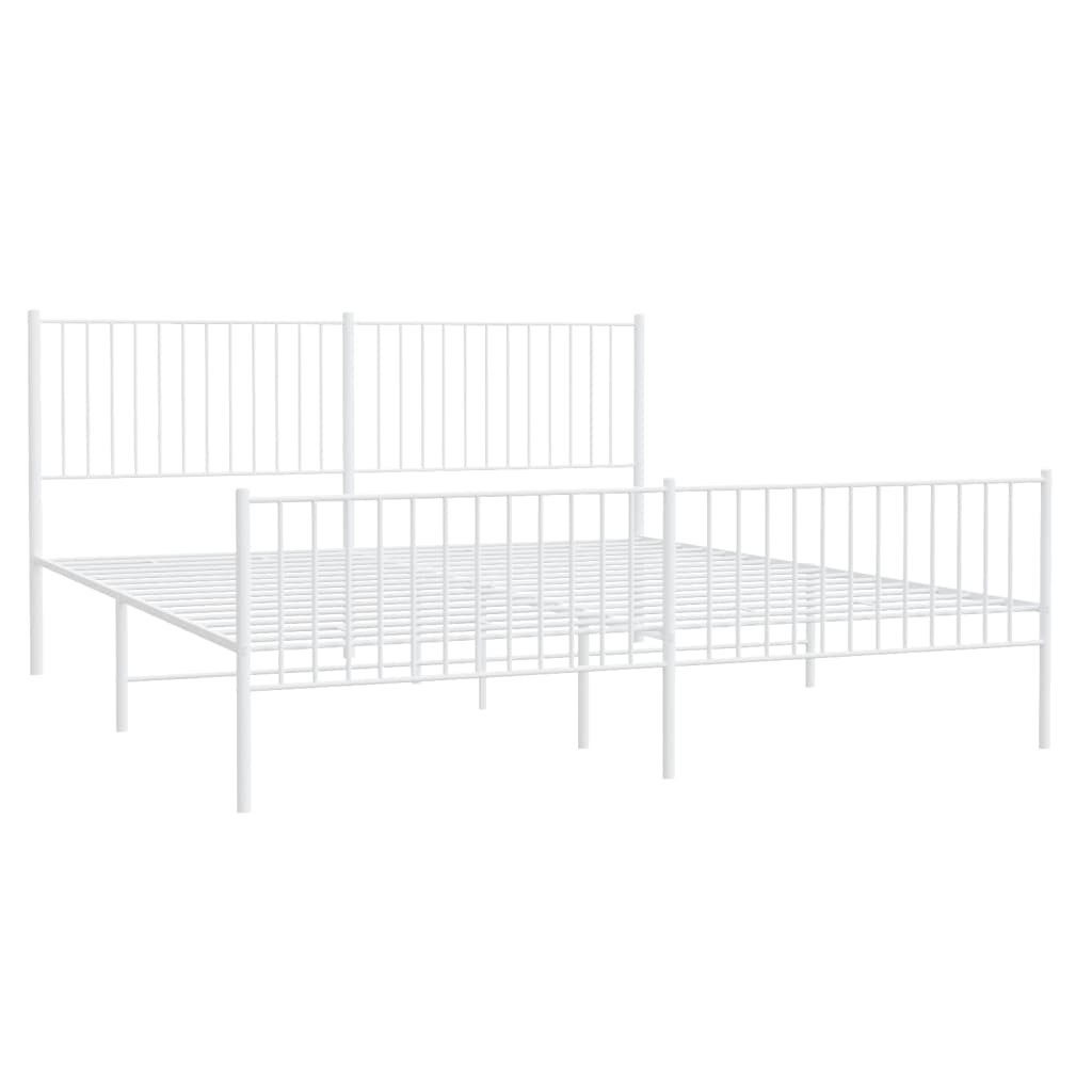 Giroletto Con Testiera E Pediera Metallo Bianco 200x200 cm - Image 3