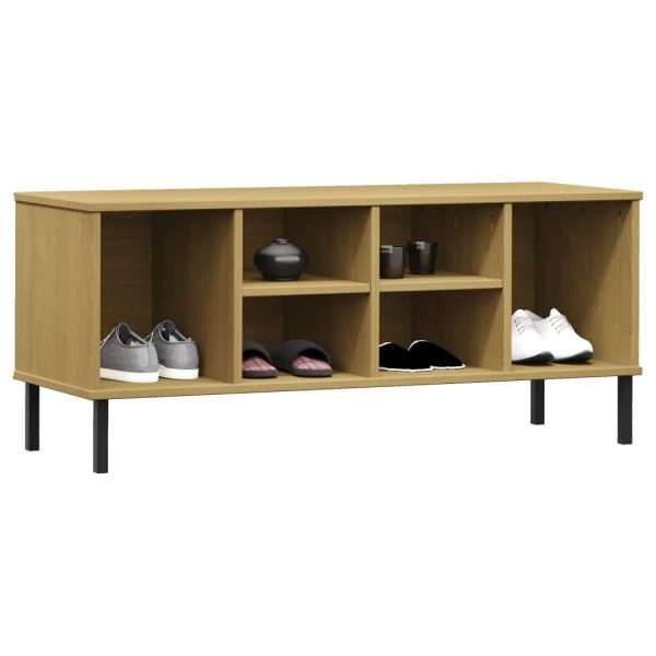 Scarpiera Gambe Metallo Marrone 106x35x45cm Legno Massello Oslo - Image 3