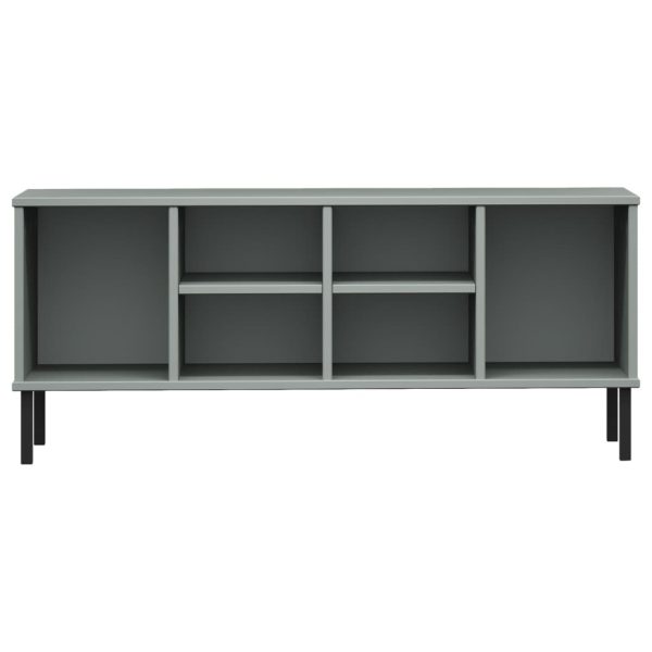 Scarpiera Gambe Metallo Grigio 106x35x45cm Legno Massello Oslo - Image 4
