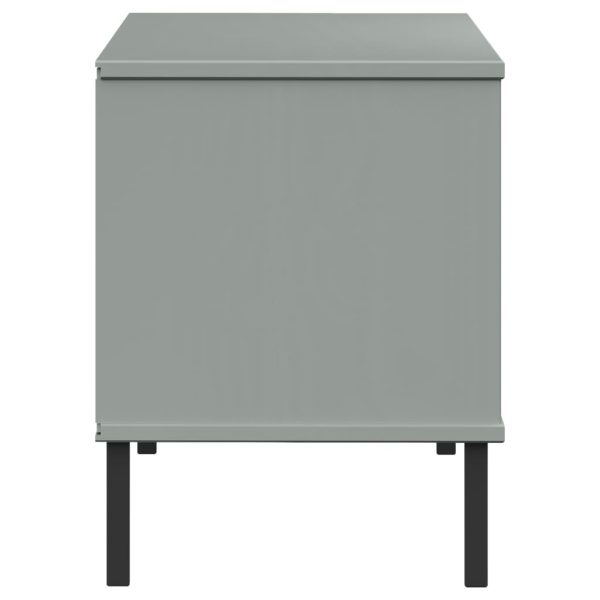 Scarpiera Gambe Metallo Grigio 106x35x45cm Legno Massello Oslo - Image 5