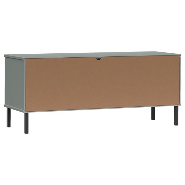 Scarpiera Gambe Metallo Grigio 106x35x45cm Legno Massello Oslo - Image 6
