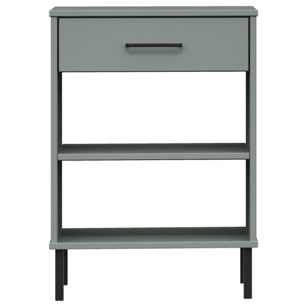 Mobile Consolle Gambe Metallo Grigio Legno Massello Pino Oslo - Image 4