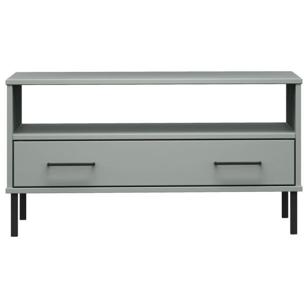 Tavolino Gambe Metallo Grigio 85x50x45 Cm Legno Massello Oslo - Image 4