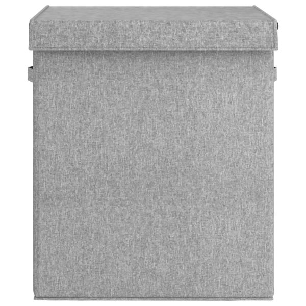Cesto Biancheria Pieghevole Grigio 51x34,5x59 Cm Lino Finto - Image 3