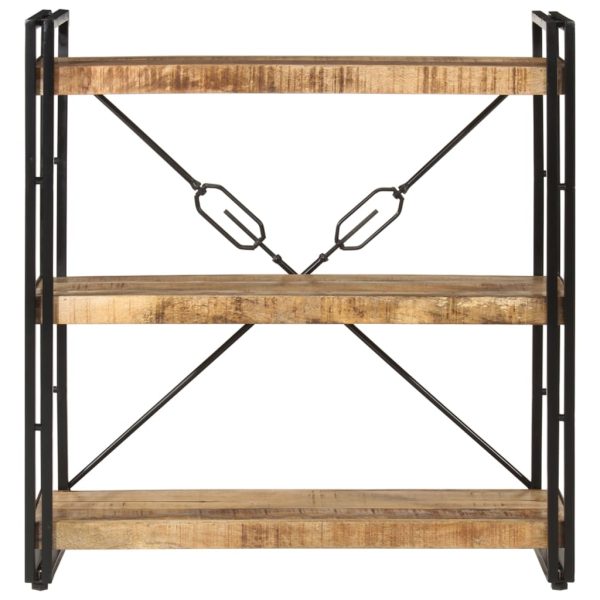 Libreria 3 Livelli 77x30x80 Cm Legno Massello Di Mango E Ferro - Image 2
