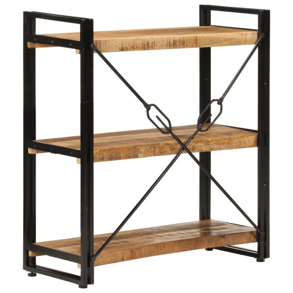 Libreria 3 Livelli 77x30x80 Cm Legno Massello Di Mango E Ferro - Image 3
