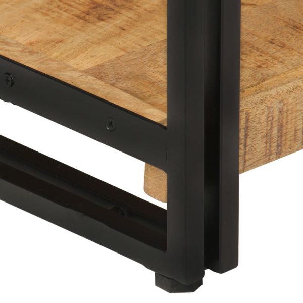Libreria 3 Livelli 77x30x80 Cm Legno Massello Di Mango E Ferro - Image 5