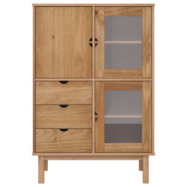 Credenza Otta 85x43x125 Cm In Legno Massello Di Pino - Image 3