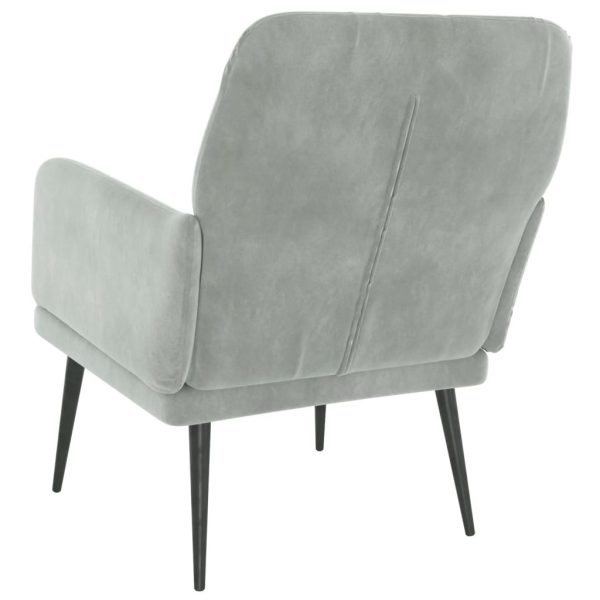 Poltrona Grigio Chiaro 62x79x79 Cm Velluto - Image 5