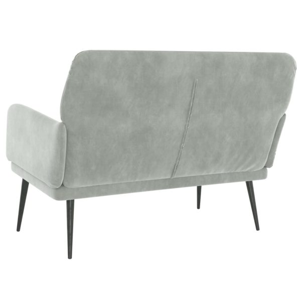 Panca Grigio Chiaro 108x79x79 Cm In Velluto - Image 5