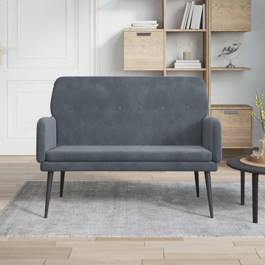 Panca Grigio Scuro 108x79x79 Cm In Velluto