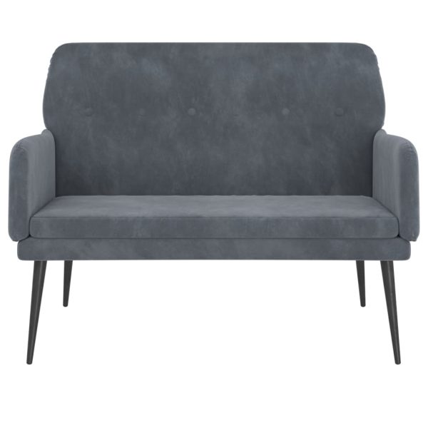 Panca Grigio Scuro 108x79x79 Cm In Velluto - Image 3