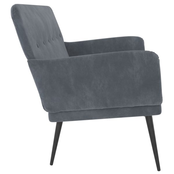 Panca Grigio Scuro 108x79x79 Cm In Velluto - Image 4