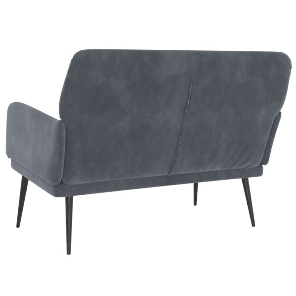 Panca Grigio Scuro 108x79x79 Cm In Velluto - Image 5