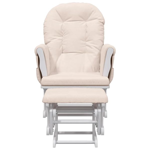 Poltrona Glider Con Sgabello Rosa Chiaro In Tessuto - Image 3