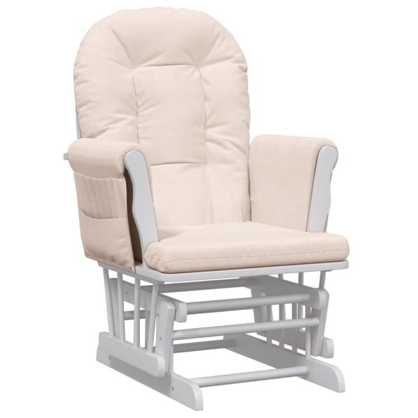 Poltrona Glider Con Sgabello Rosa Chiaro In Tessuto - Image 6
