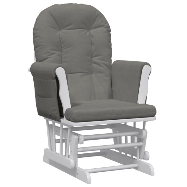 Poltrona Glider Con Sgabello Grigio Scuro In Tessuto - Image 6