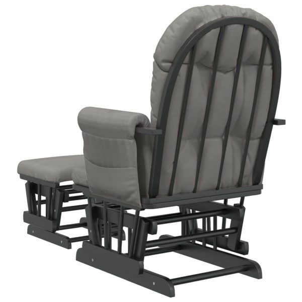 Poltrona Glider Con Sgabello Grigio Chiaro In Tessuto - Image 5