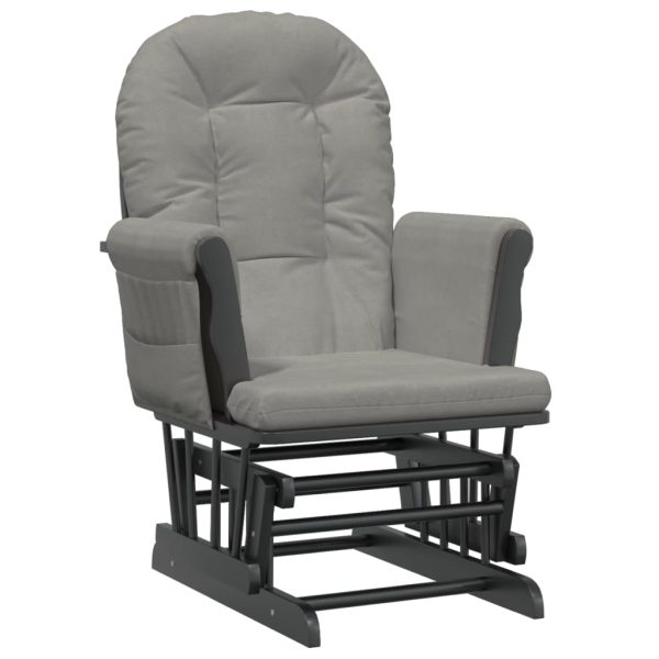 Poltrona Glider Con Sgabello Grigio Chiaro In Tessuto - Image 6