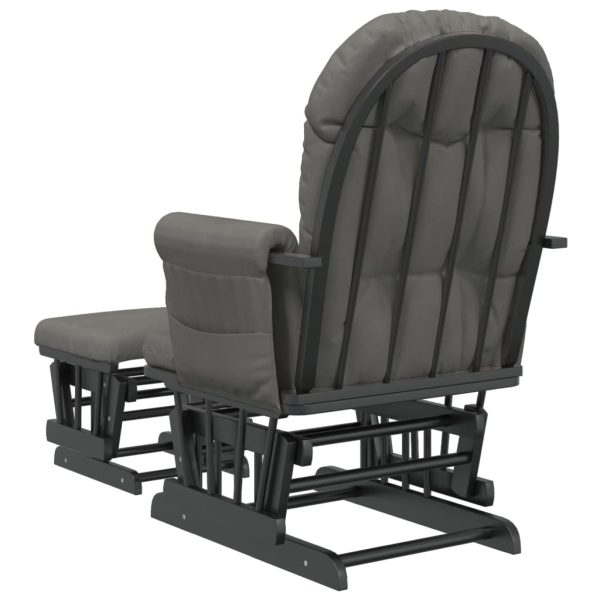Poltrona Glider Con Sgabello Grigio Scuro In Tessuto - Image 5