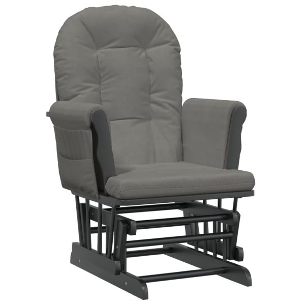 Poltrona Glider Con Sgabello Grigio Scuro In Tessuto - Image 6