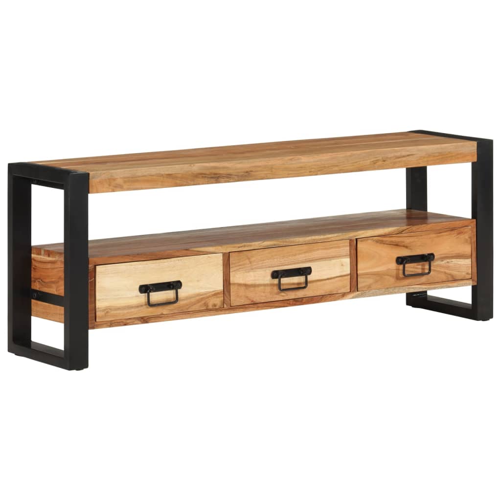 Mobile Porta Tv 120x30x45 Cm In Legno Massello Di Acacia